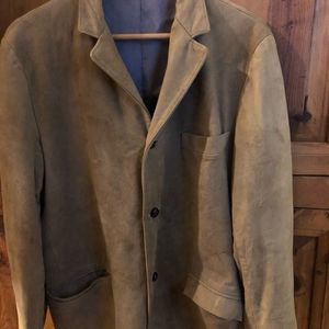 Vintage Soft Tan Leather Car Coat Fully Lined in EUC Size 44 Gorgeous